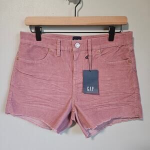 GAP Shorts Womens Size 4 Pink Corduroy High Rise Cotton Stretch Bohemian‎ NWT